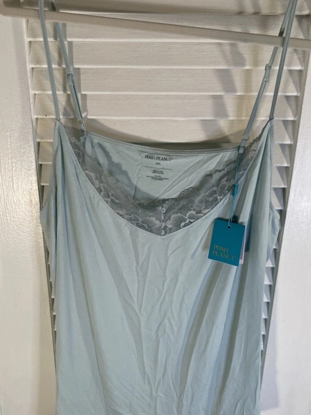 Posh Peanut Light Blue Lace-Trim Sleep Chemise